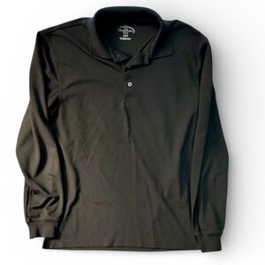 Champions Tour Long Sleeve Polo Men's Small Black Performance Golf Shirt EUC
